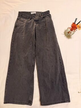 Motel Rocks Washed Black Wide-Leg Jeans
